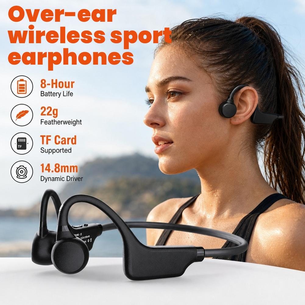 Bone Conduction Running Headphones - Auriculares de conducción ósea, no intrauditivos,