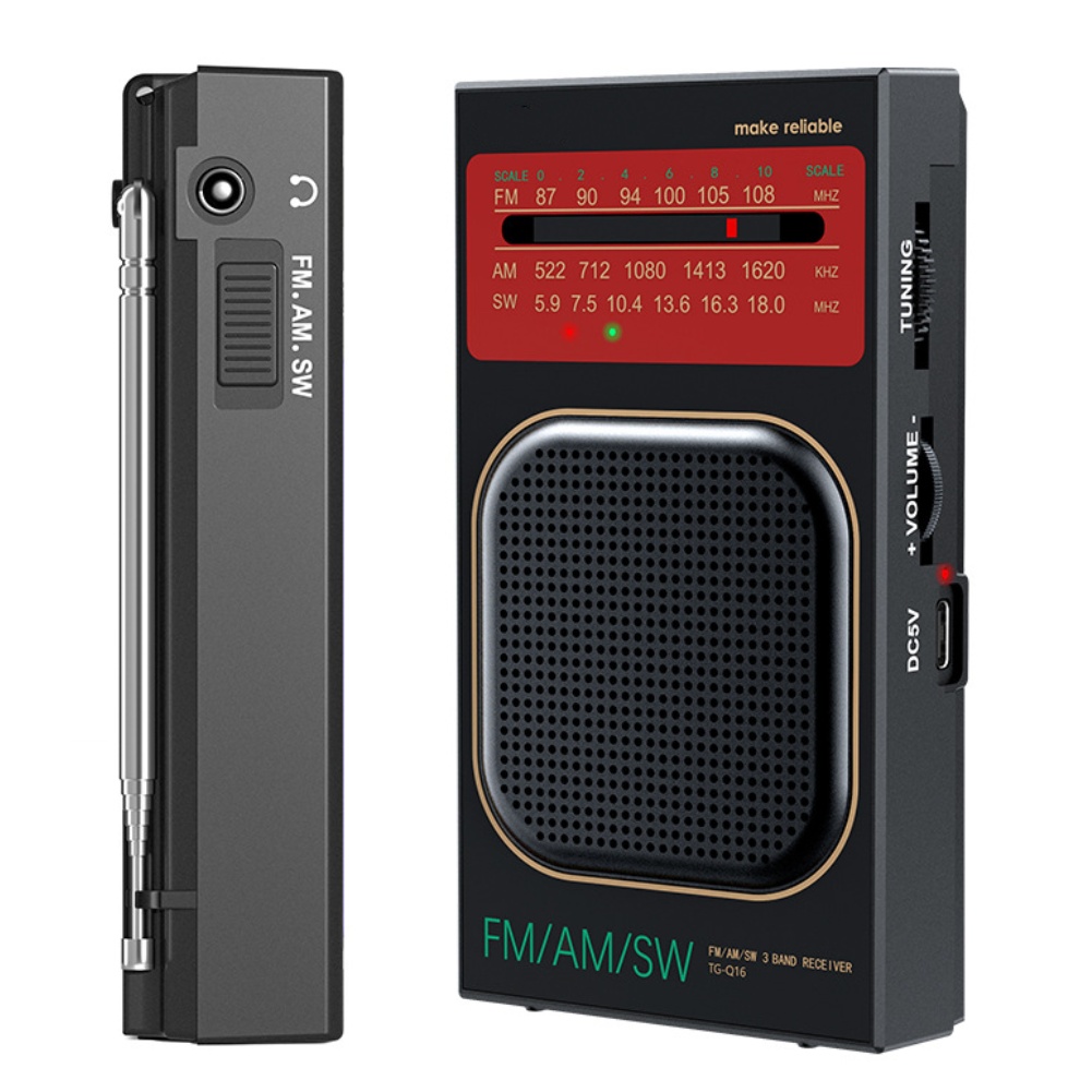 Speakers - Radio portátil compacta y recargable, con