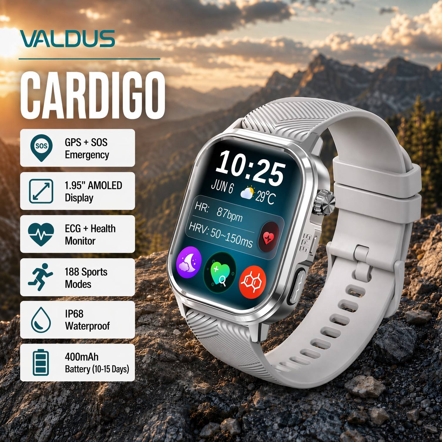 Reloj Inteligente VALDUS CARDI - Smartwatches reseña y precio